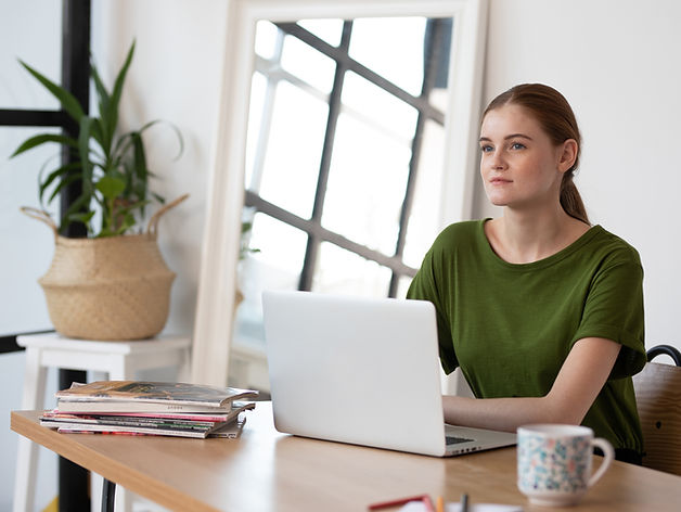 Girl in Modern Workspace