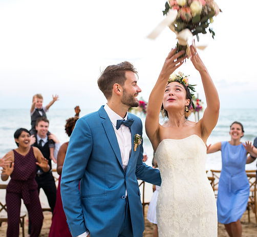 Beach wedding celebration