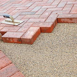 Block paving under construction