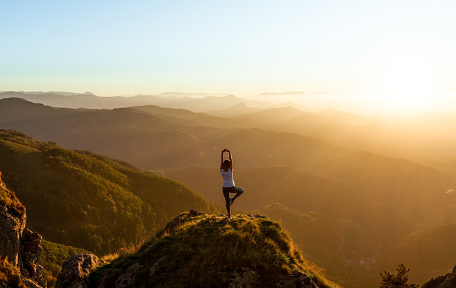 Yoga On Mountain