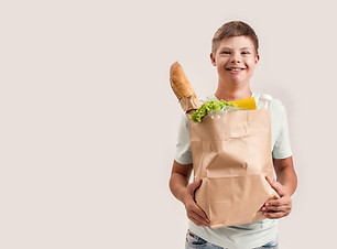 Boy Holding Groceries