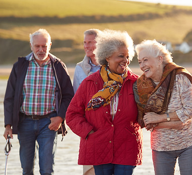 Elderly Friends Walking