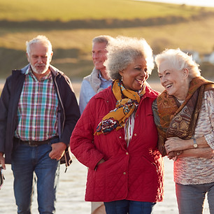 Elderly Friends Walking