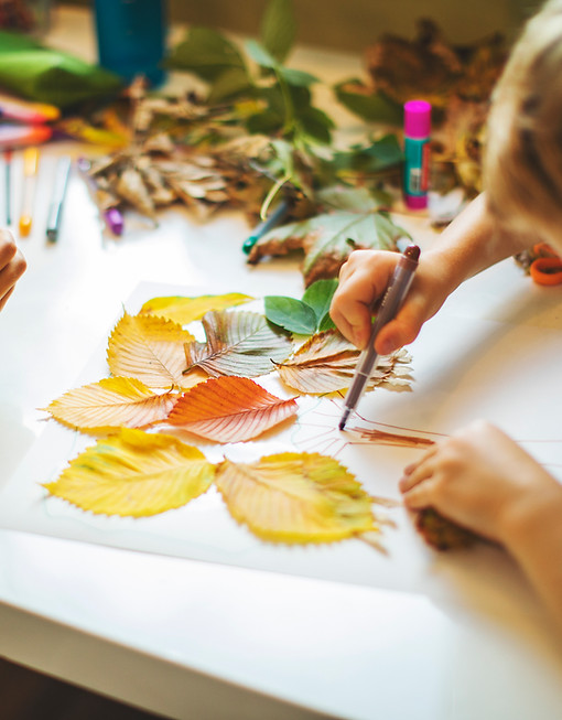 Bricolage de feuilles pour enfants