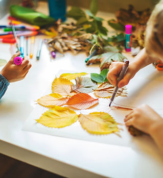 Children Crafting Leaves