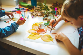Children Crafting Leaves