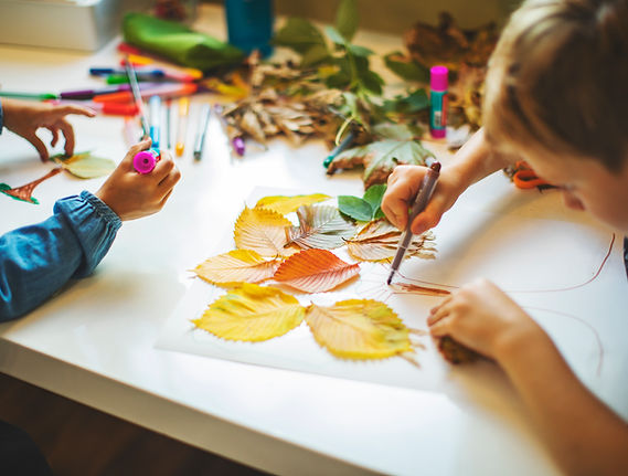 Children Crafting Leaves