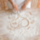 Heart shape drawn in flour