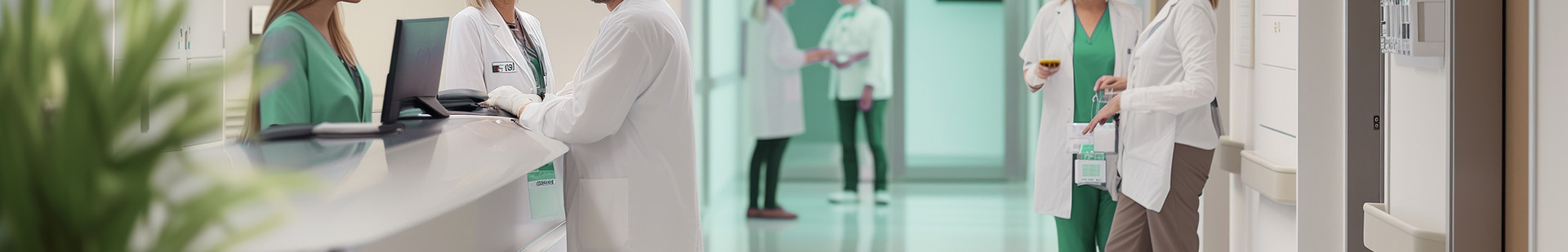 Hospital staff in hallway