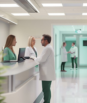 Krankenhauspersonal auf dem Flur