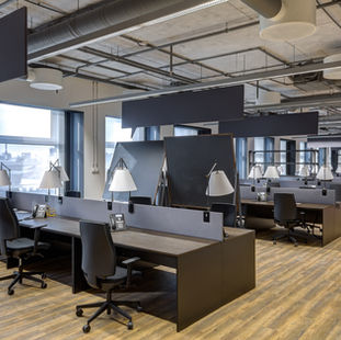 Large office, black furniture