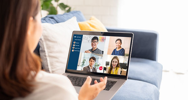 Coworkers Talking on Video Conference