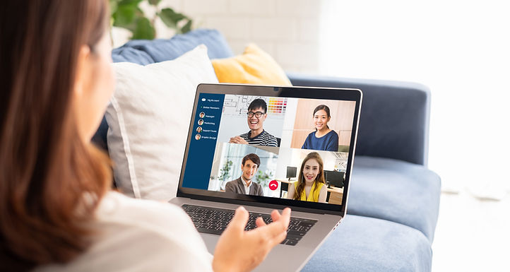 Coworkers Talking on Video Conference