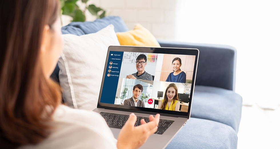 Compañeros de trabajo hablando por videoconferencia