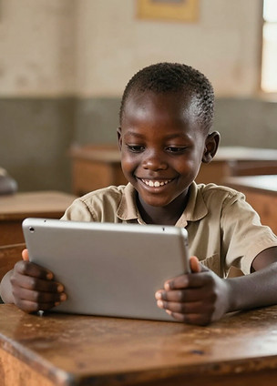 Criança usando tablet