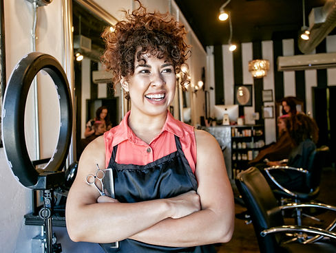 A hair stylist in a salon