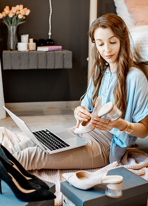 Woman shopping for shoes