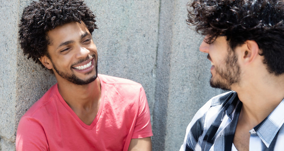 Two Friends Chatting