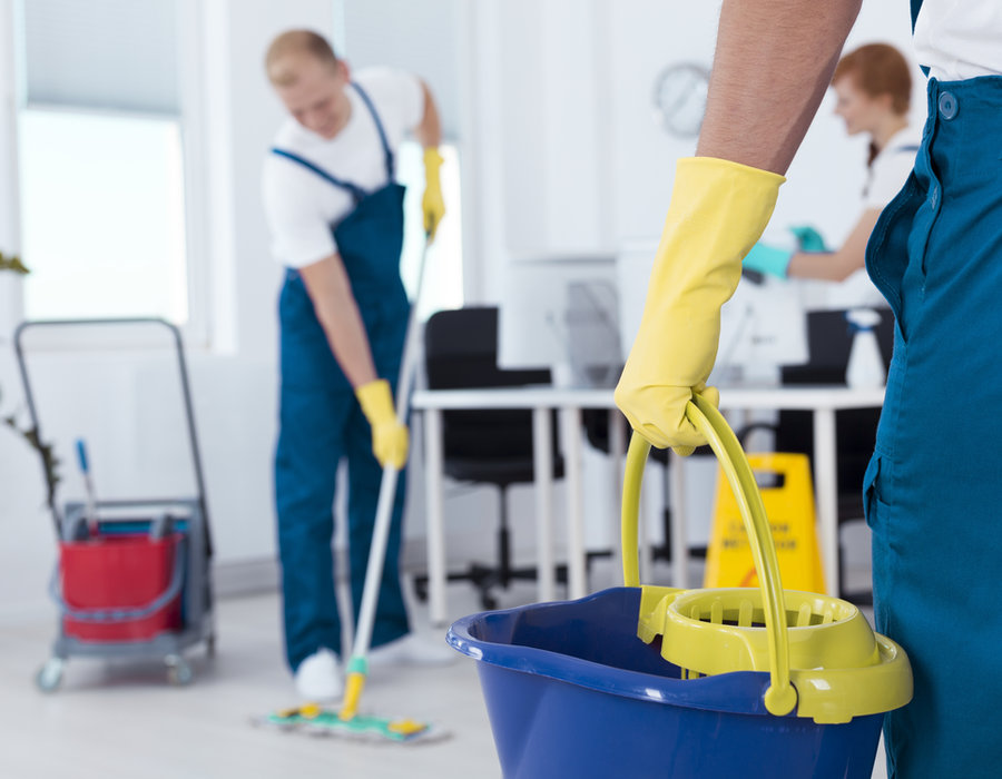 Commercial office cleaning team in Auckland