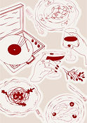 Food and Music Illustration