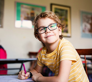 Child smiling at school