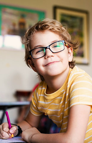 Child smiling at school