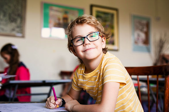 Child smiling at school