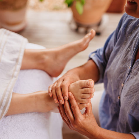 Offering Reflexology at Local Spa
