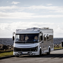 caravan parked on roadside