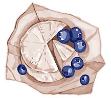 Cheese with blueberries