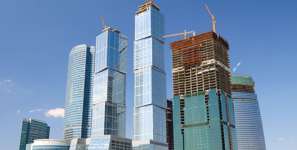 Moscow City construction site