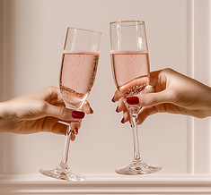 People toasting champagne glasses at a special event