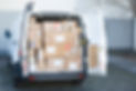 Courier van full of parcels and boxes