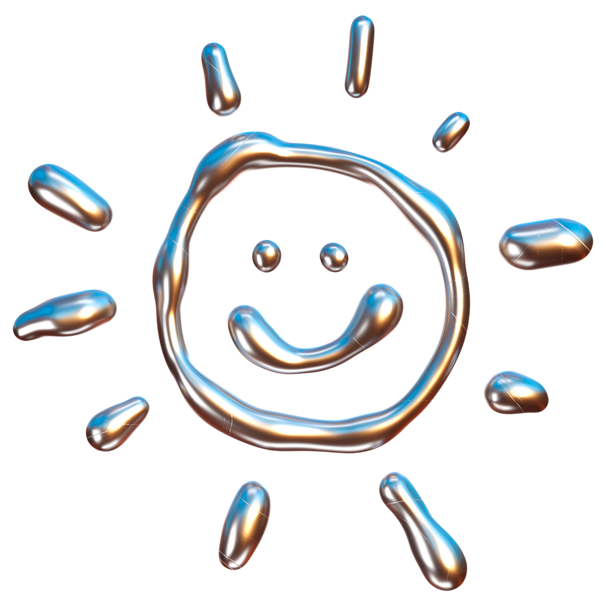 Metallic Smiley Sun