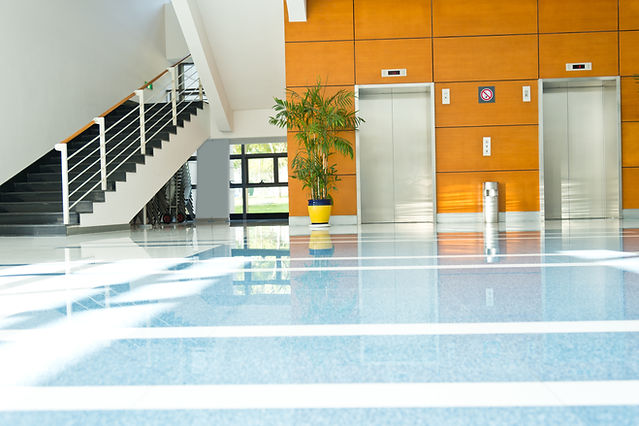 Modern interior of elevator lobby