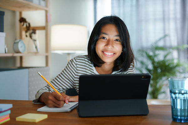 teenaged girl using a Tablet