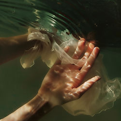 Underwater Fabric and Hands