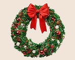 Christmas wreath with red ribbon