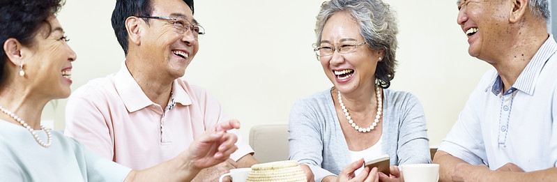 Elderly People Chatting Together