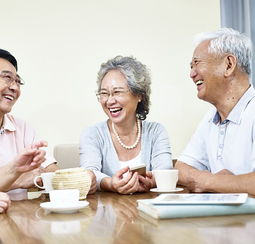 Elderly People Chatting Together