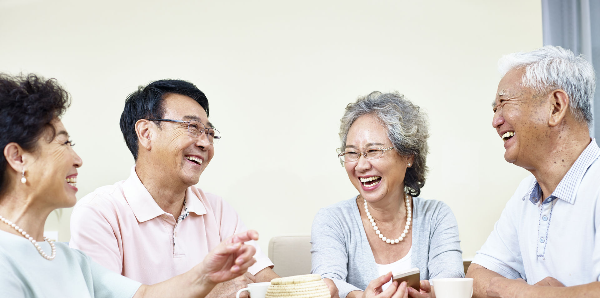 elderly people laughing