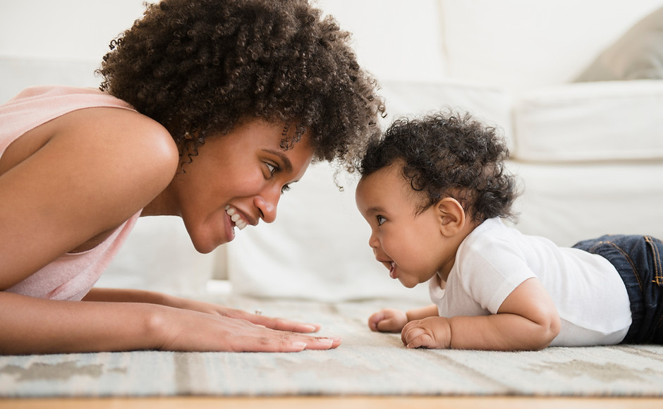 Mother and Baby on Floor