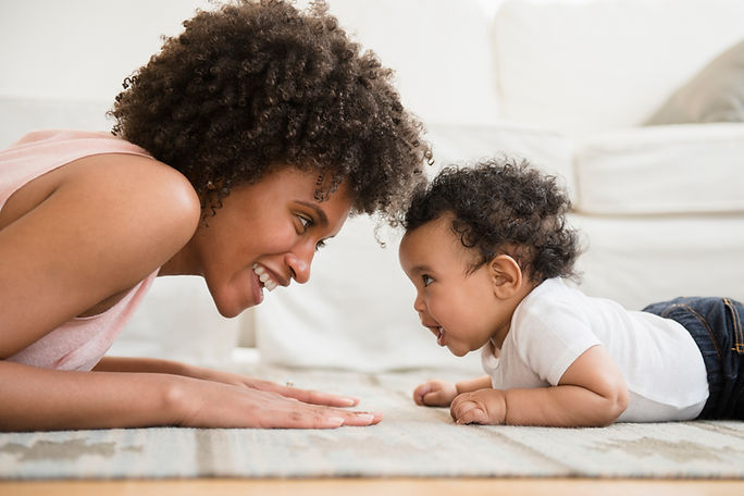 Mother and Baby on Floor