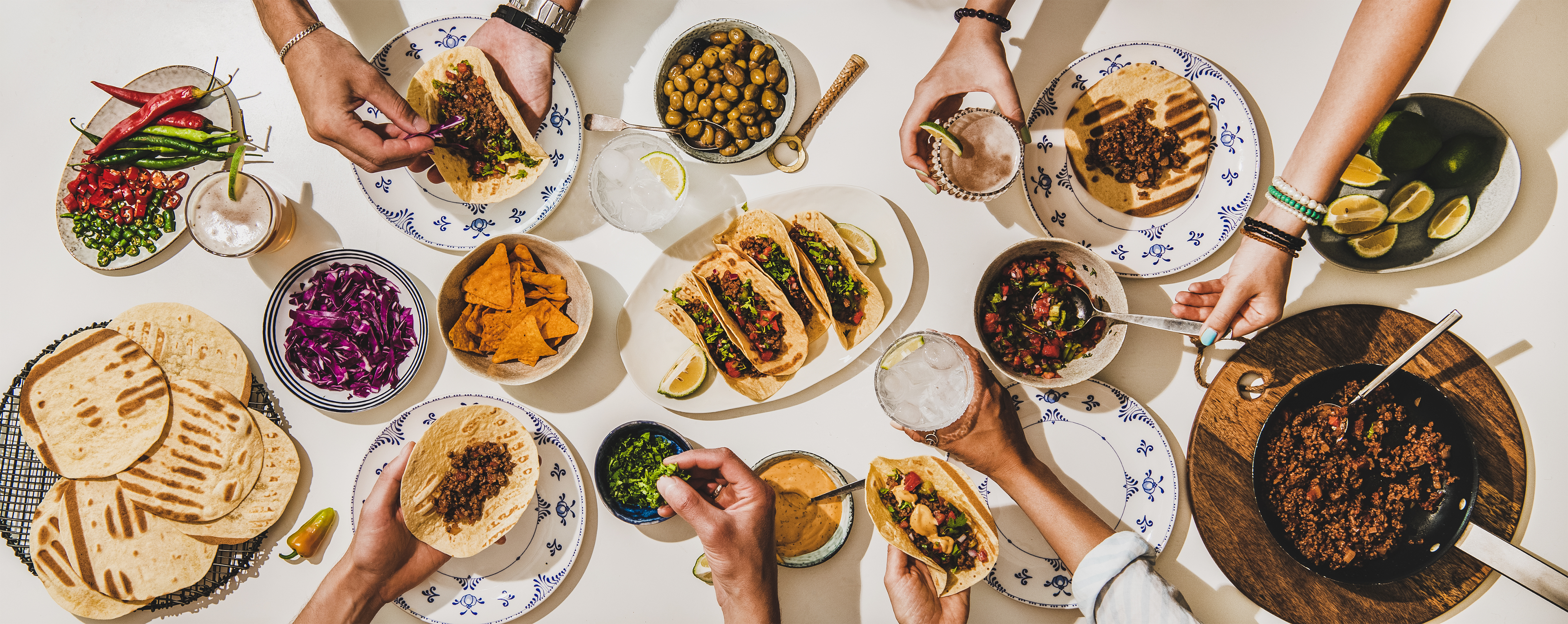 Arranged Food and Objects