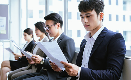 Group of Asian waiting for an interview