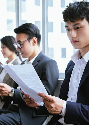Group of Asian waiting for an interview