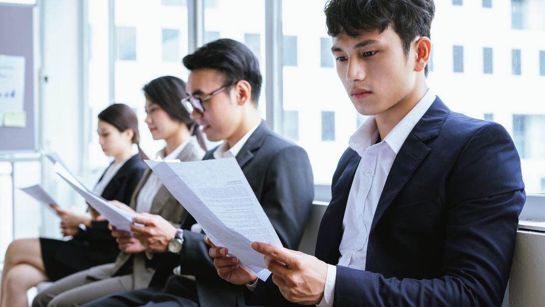 Group of Asian waiting for an interview