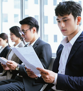 Candidates waiting for a job interview