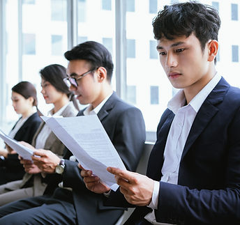Group of Asian waiting for an interview