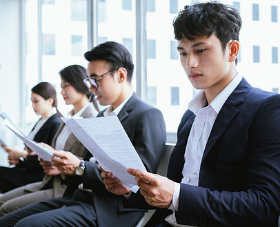 Group of Asian waiting for an interview